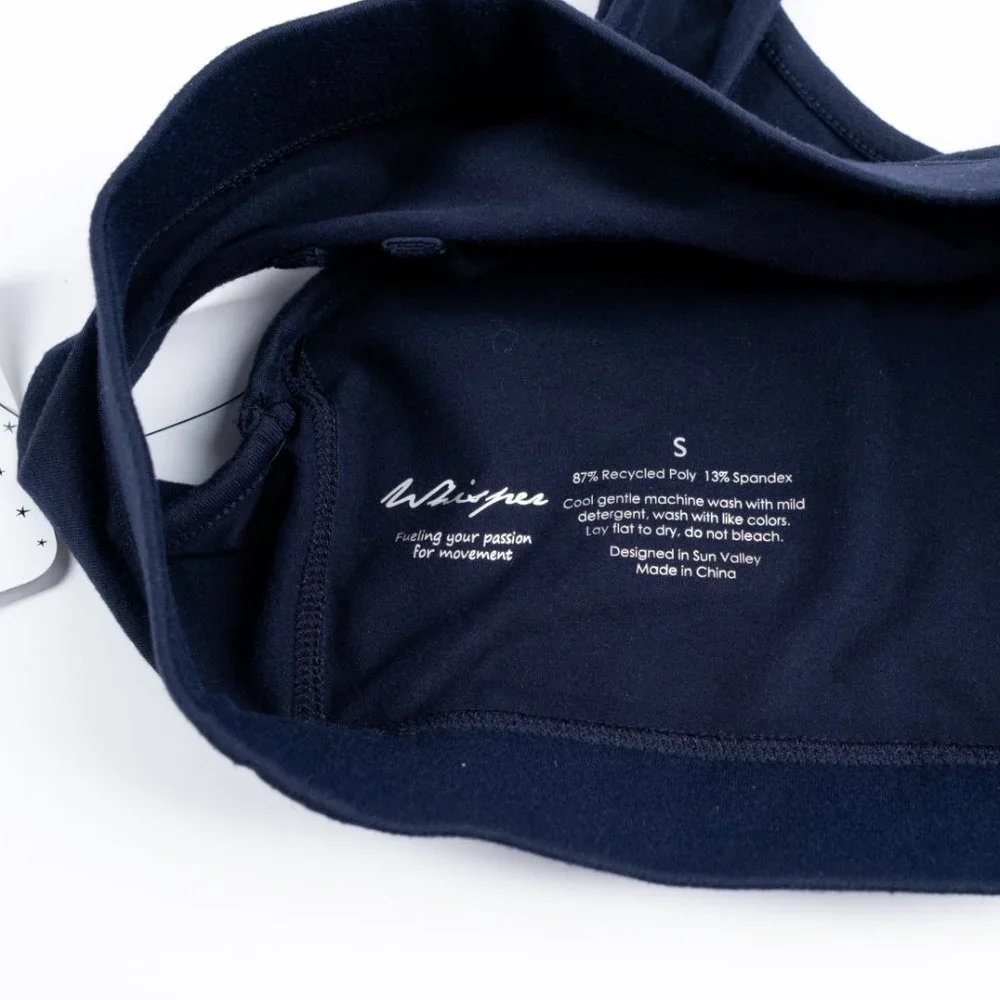 NEW WHISPER Anna Bra Marine Navy sports bra